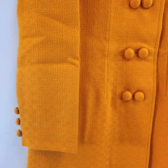 Orange Mod Style Peacoat with Matching Dress Vtg Handmade Womens Extra Small - Picture 3 of 16